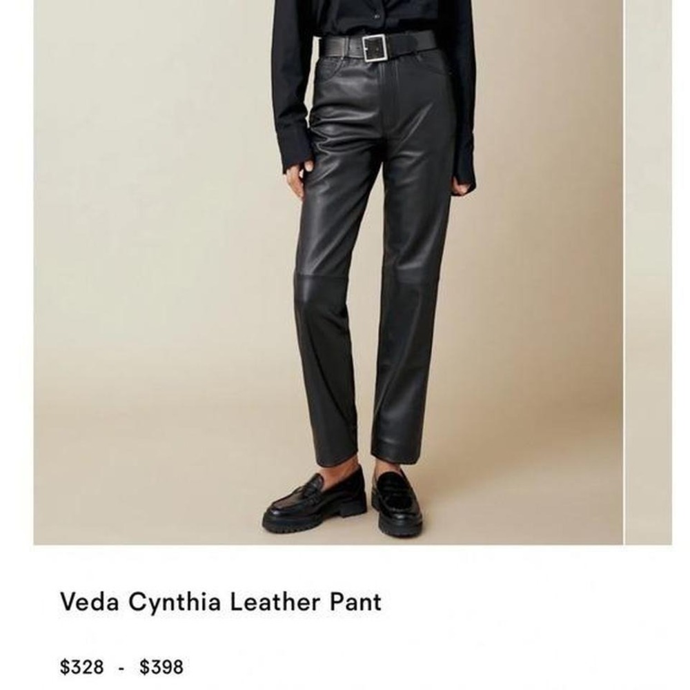 NWT Reformation Veda Cynthia Black Leather Pants - Size 4 Brand new with tags!